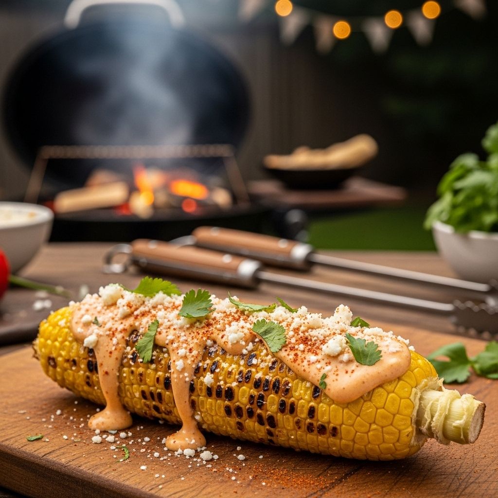 Charred corn coated in creamy chili sauce and cotija delivers a bold, crave-worthy snack.