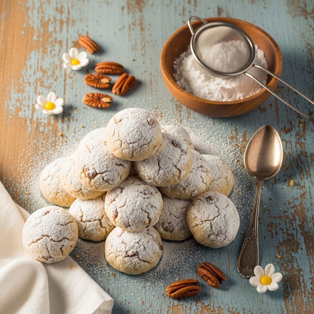 Craft melt-in-your-mouth, nutty treats with tender crumb and powdered sugar coating.