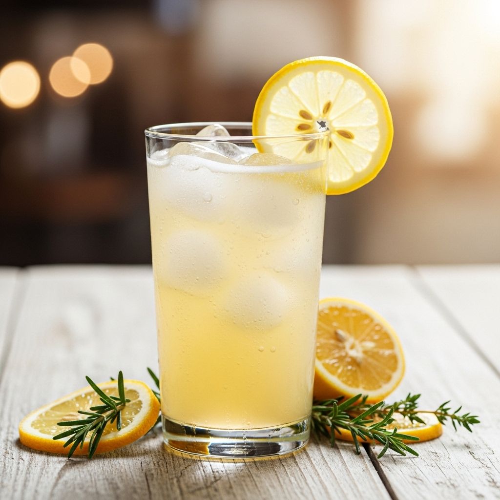 Floral citrus juice and chilled soda create a balanced, light, and sparkling drink.