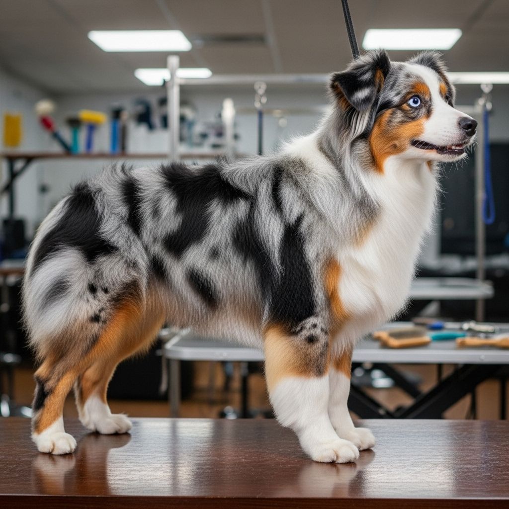 Regular upkeep ensures a silky, tangle-free double coat that resists mats and shedding.