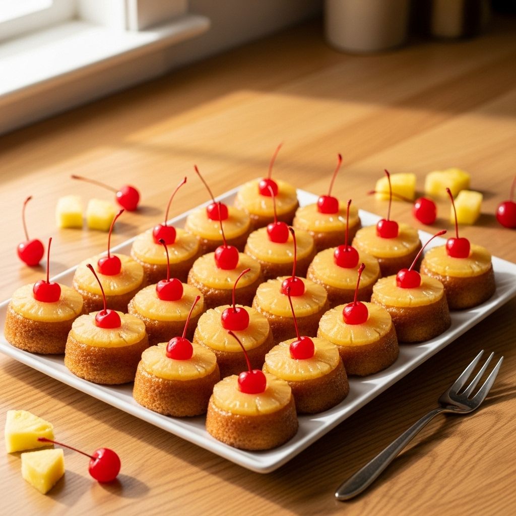 Each handheld treat offers moist cake, gooey caramel, and vibrant fruit flavors.