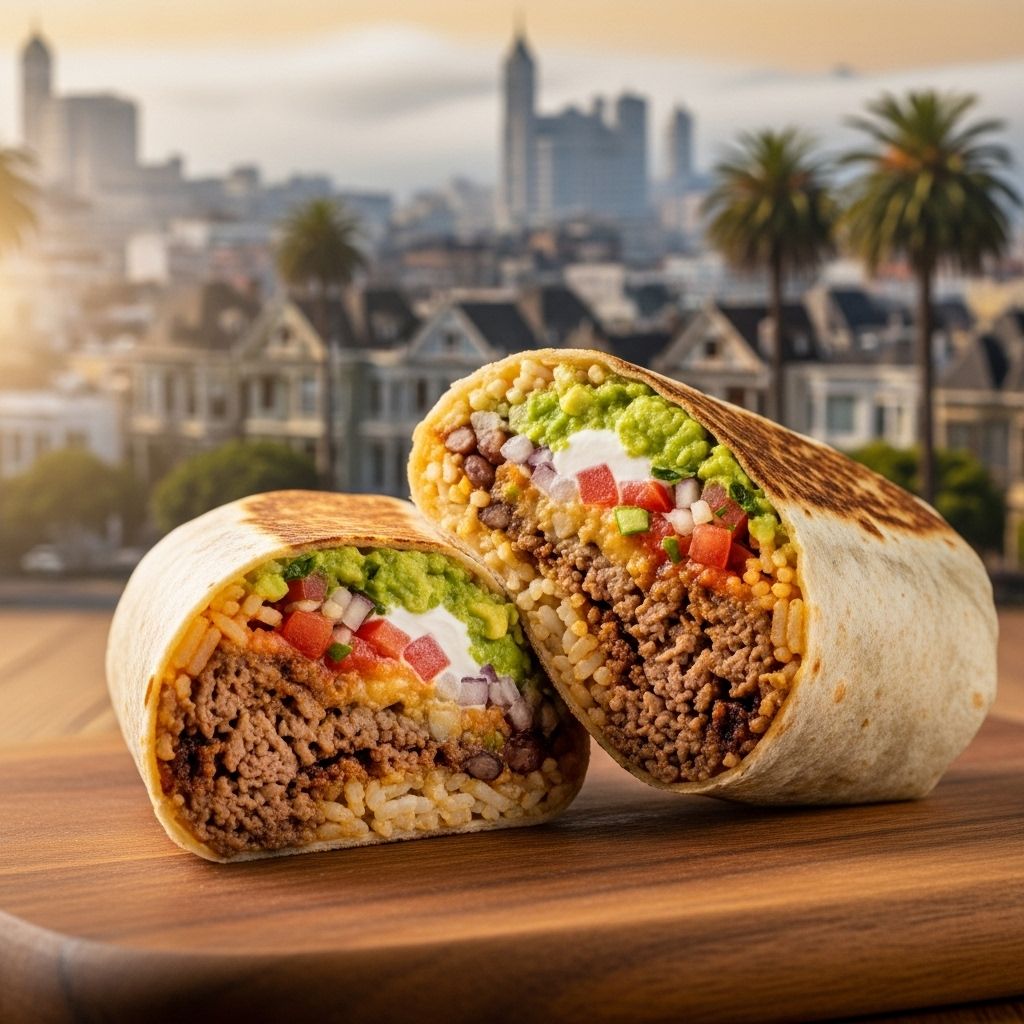 Mission Burrito: A Love Letter to San Francisco’s Iconic Wrap A giant flour tortilla filled with vibrant flavors and community spirit of the Bay Area.