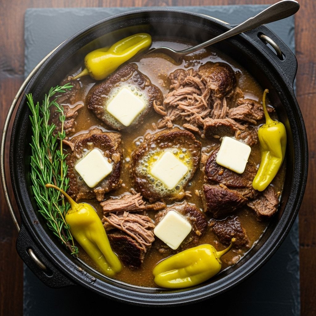 Mississippi Pot Roast: The Ultimate Guide to America’s Favorite Slow-Cooked Beef A dump-and-go meal that turns pantry staples into meltingly tender, flavor-packed beef.