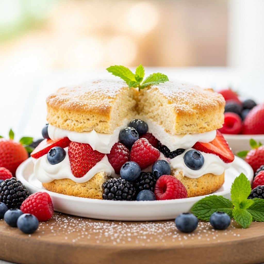 Tender biscuits with juicy berries and whipped cream deliver pure summer sweetness.
