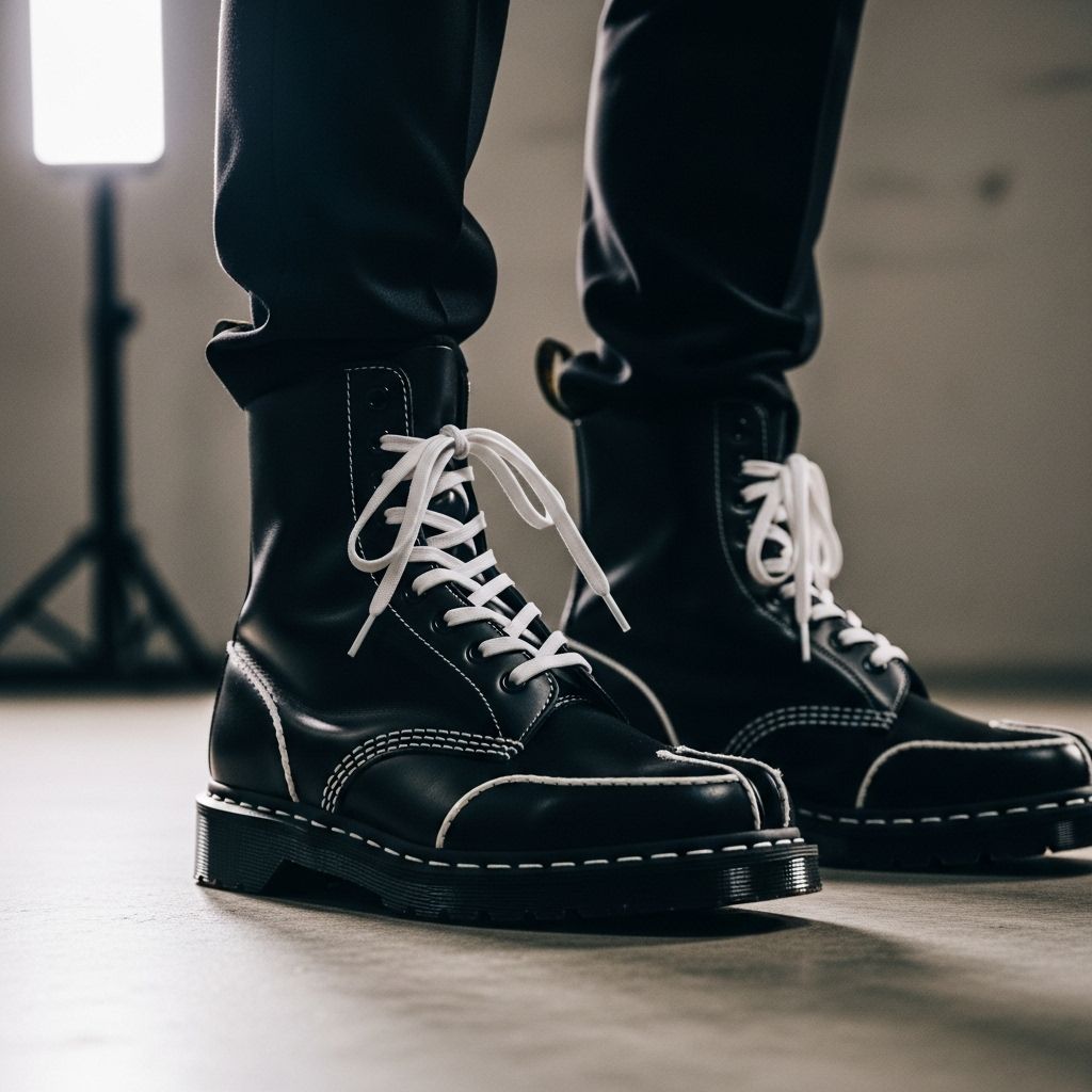 Step into the future of footwear with the radical, streetwise fusion of MM6 Maison Margiela’s innovation and Dr. Martens’ legendary legacy.