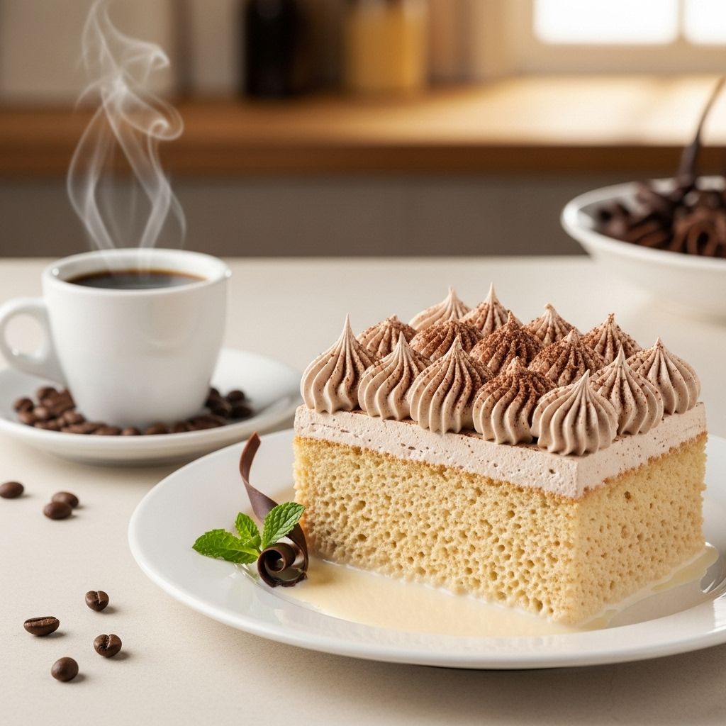 A celebration-worthy dessert marrying creamy milks with deep coffee and cocoa notes.