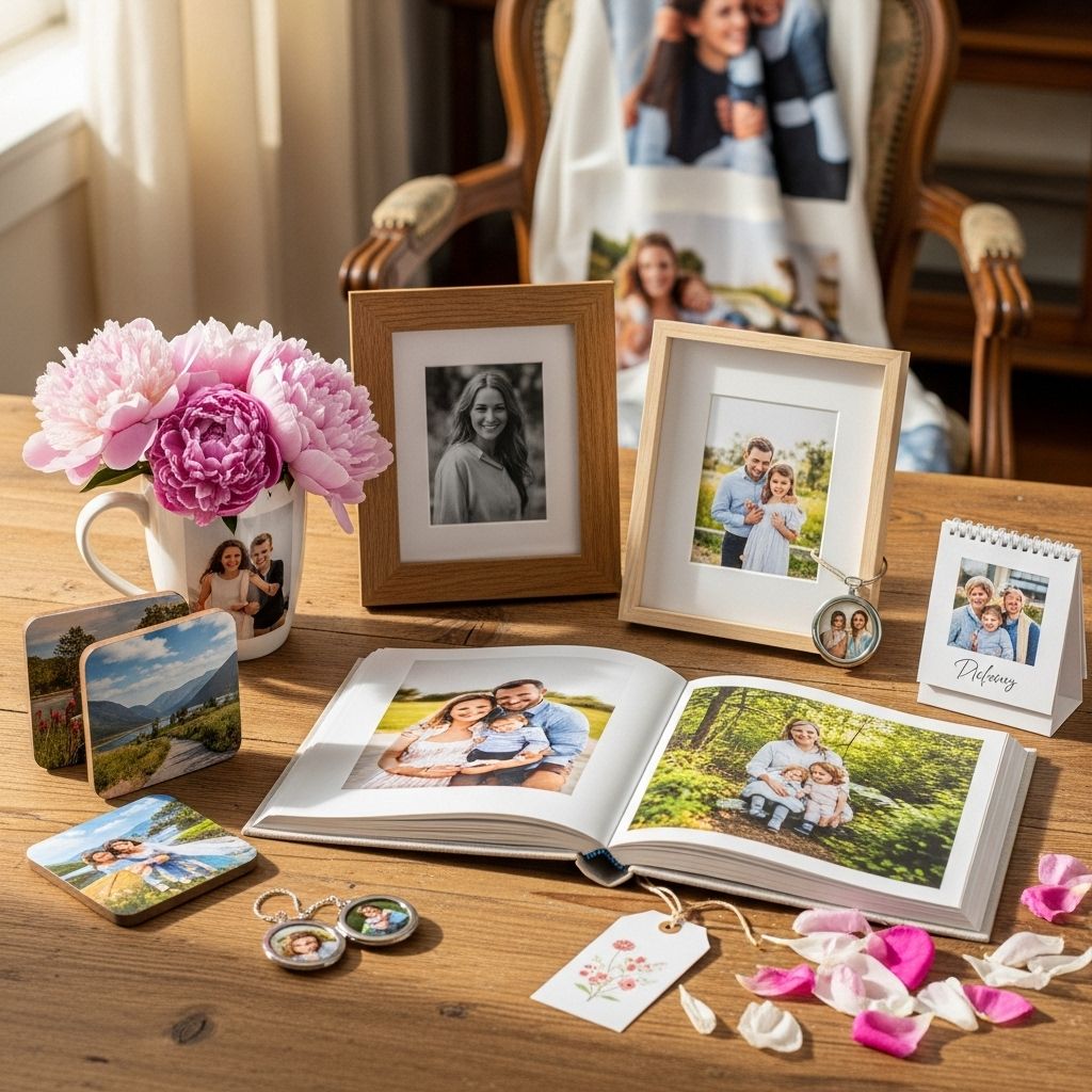 A thoughtful collection of custom photo presents that bring family memories to life.