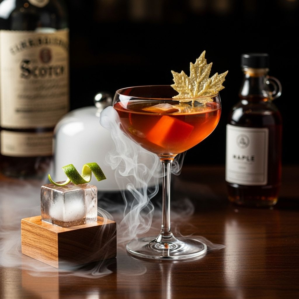 A peaty twist reveals depths in a classic blend of rum, citrus, and earthy sweetness.