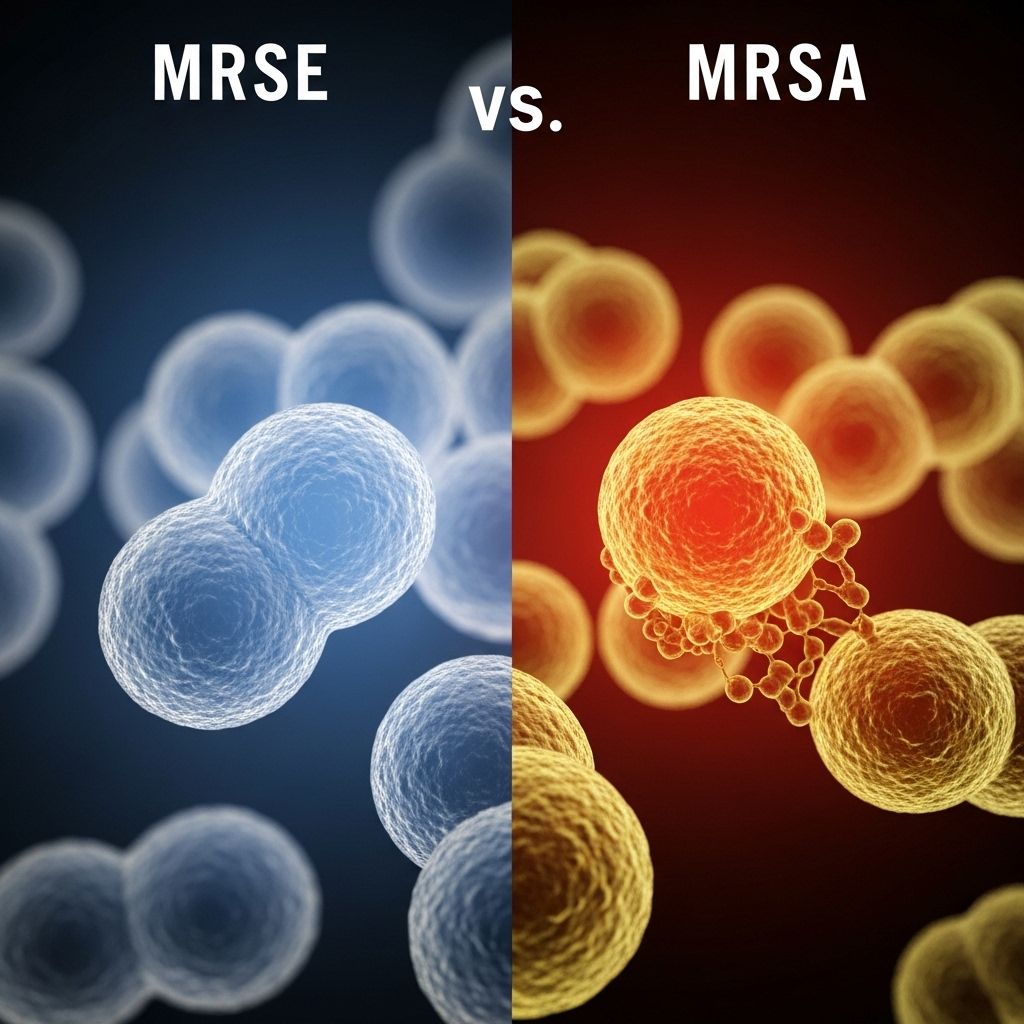 Explore the differences, risks, symptoms, and treatments for MRSE and MRSA, two challenging antibiotic-resistant Staph infections.