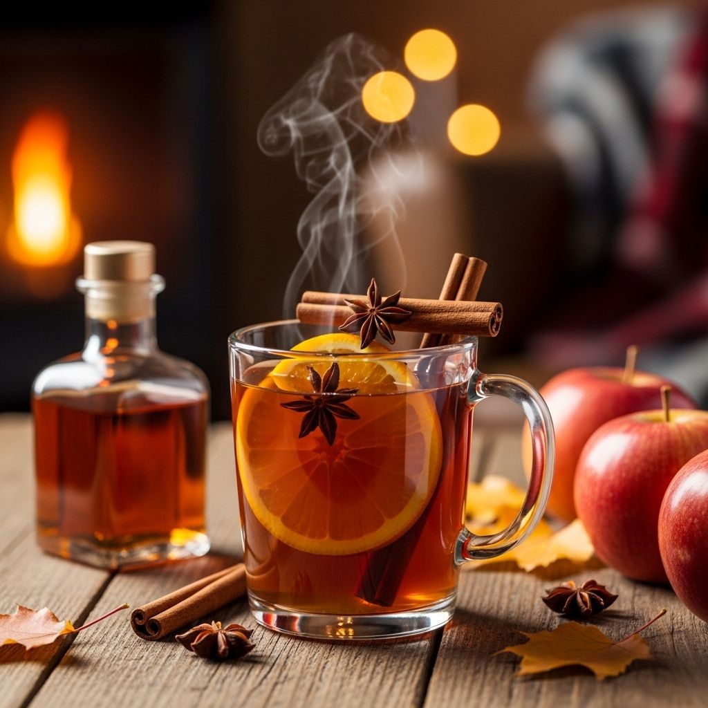 Simmered spices and fruit create a fragrant, shared drink that elevates autumn moments.