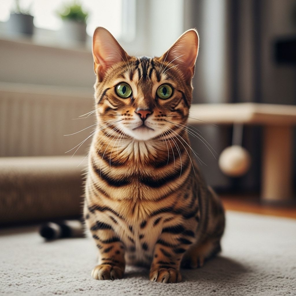 A petite feline whose wild markings and boundless energy redefine devoted companionship.