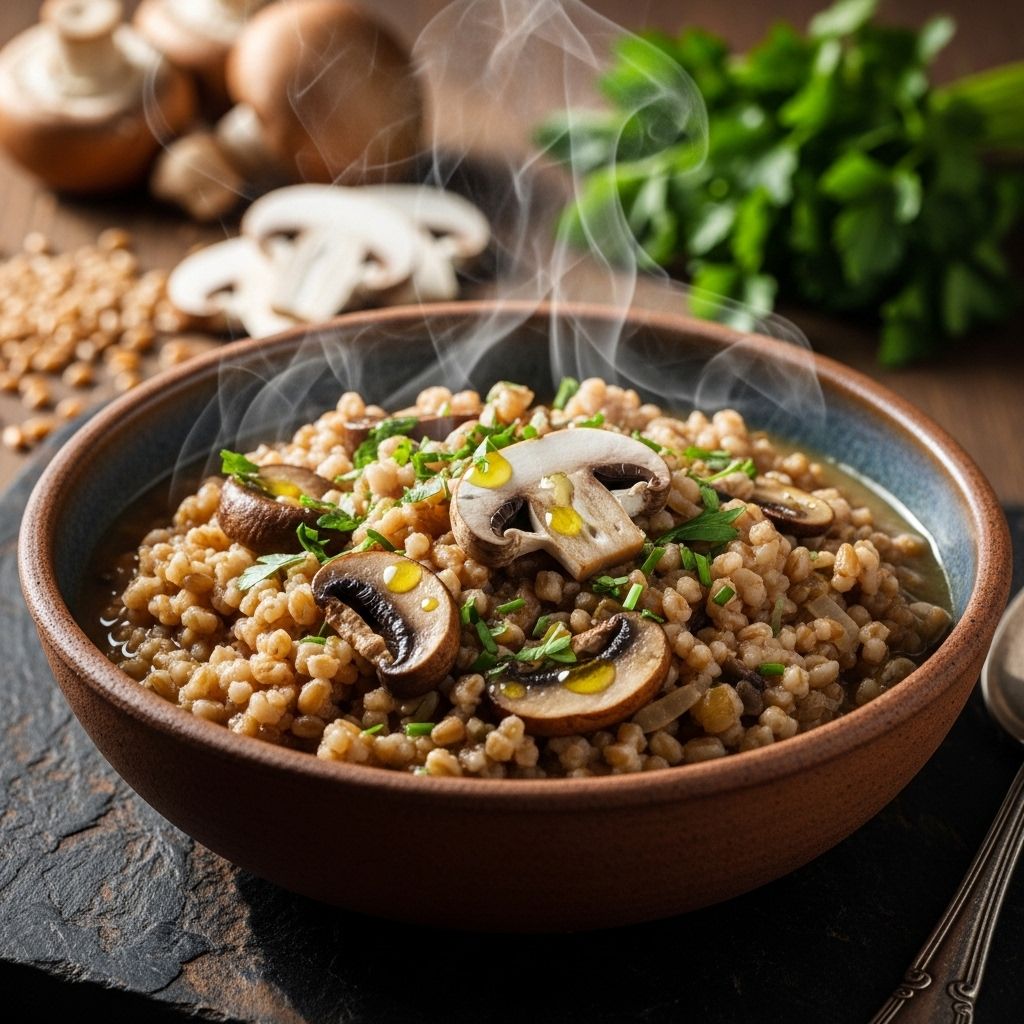 Discover the delicious, comforting, and nutrient-packed world of mushroom farrotto—a modern twist on risotto using wholesome farro.