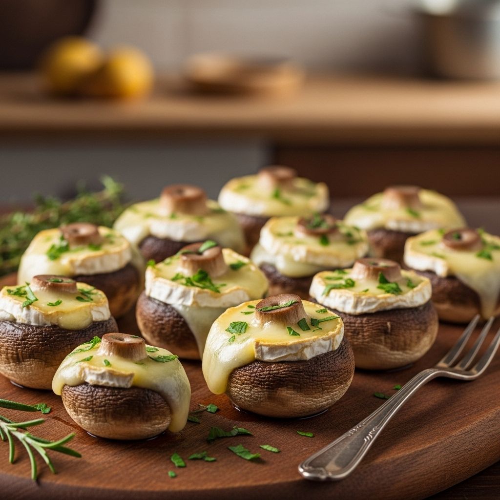 Savory bites combine melted cheese and fresh herbs for a gourmet twist at gatherings.