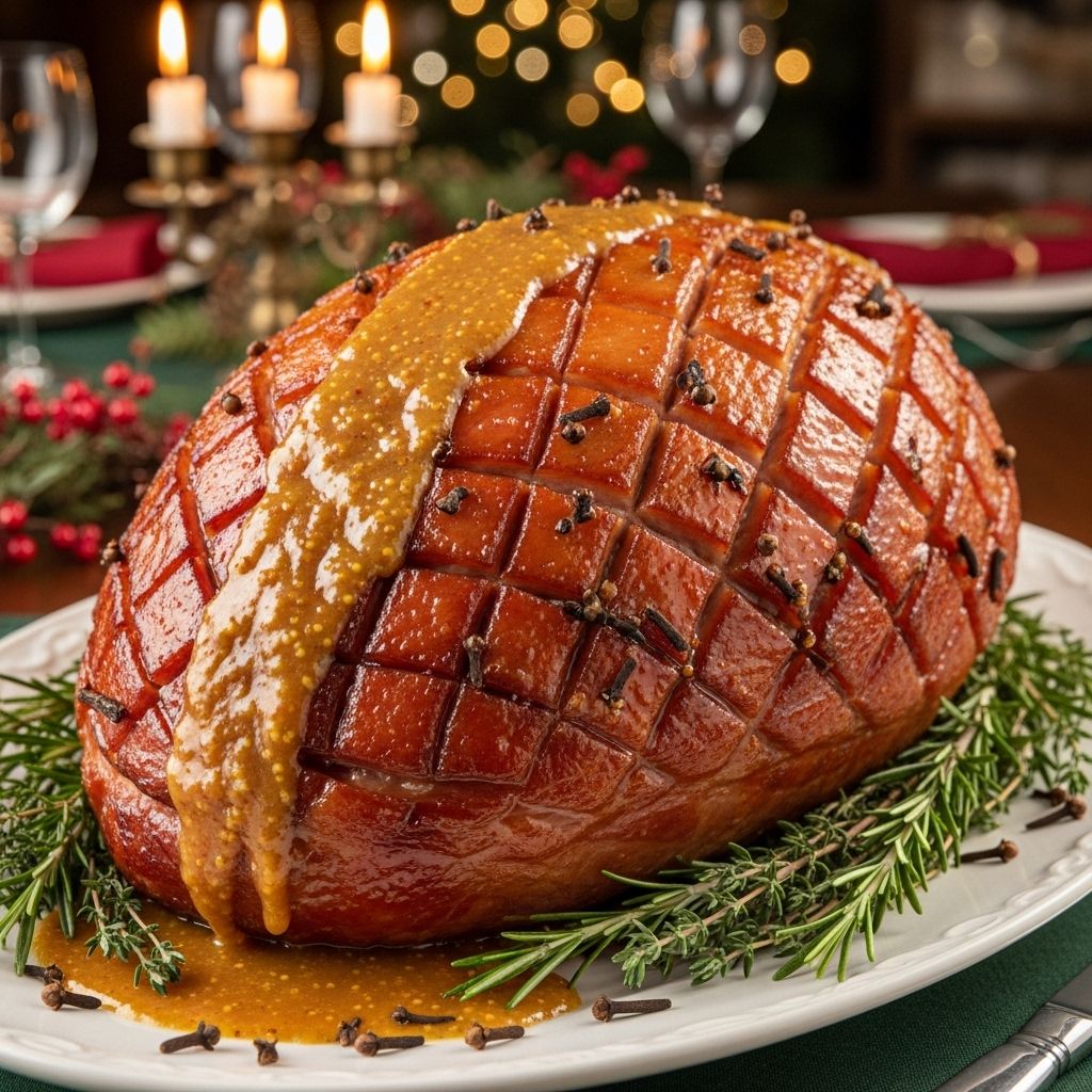 Mustard-Baked Ham: A Classic Recipe for Flavorful Gatherings A tangy glaze and aromatic spices turn everyday meals into memorable feasts.