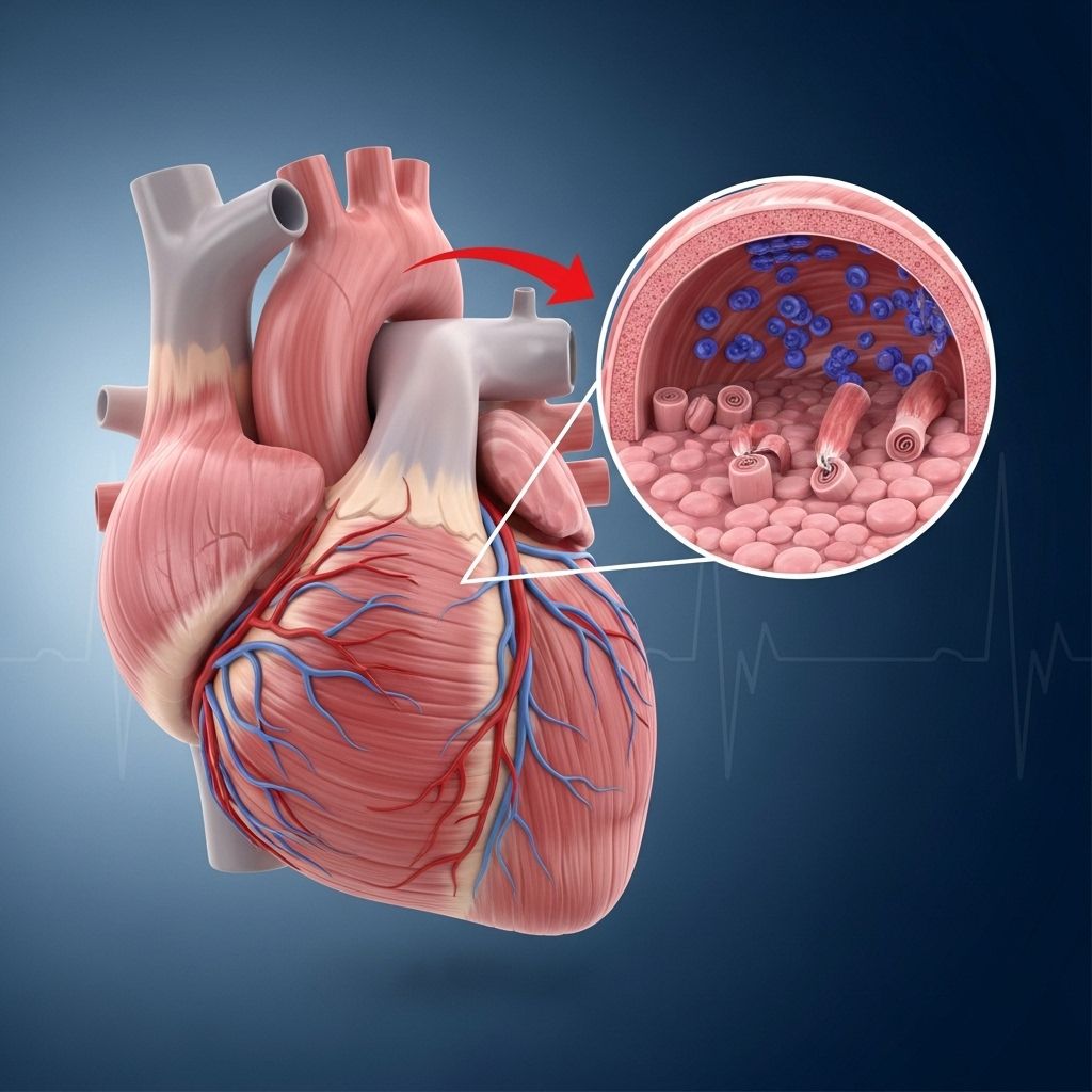 Learn about myocarditis, its causes, risk factors, symptoms, complications, recovery, and answers to frequently asked questions.