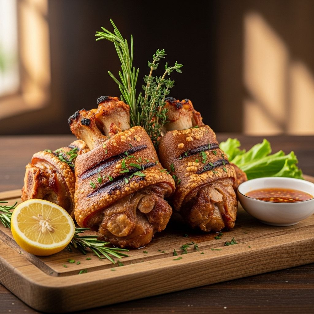 A bold embrace of savory, sticky bites celebrating whole-animal cooking traditions.