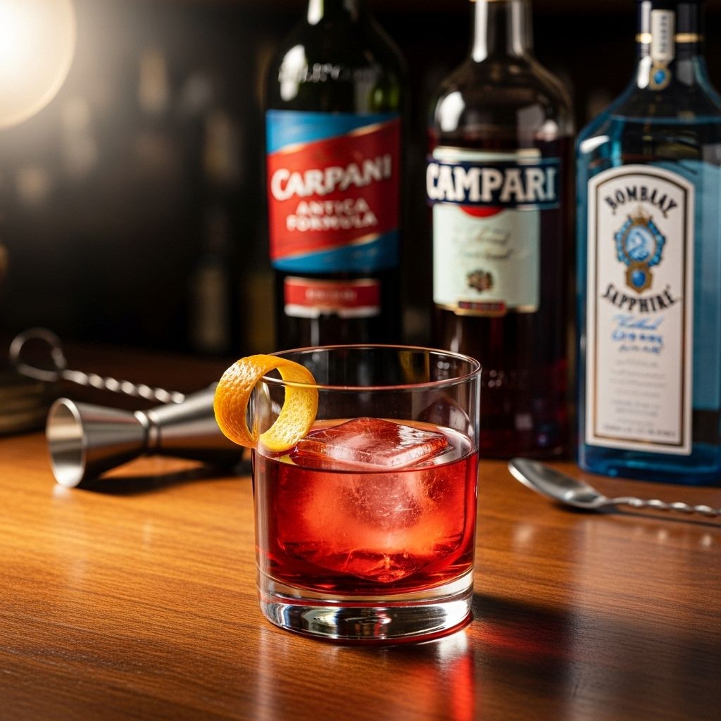 A bittersweet balance of gin, vermouth, and Campari that sets the aperitivo mood.