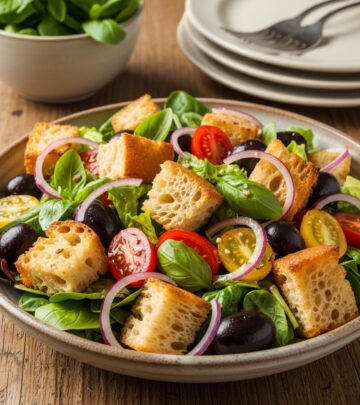 A fusion of Tuscan and Riviera flavors delivers crunch, freshness, and savory depth.