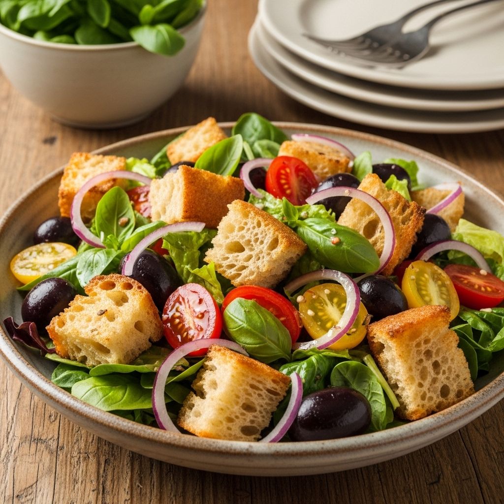 A fusion of Tuscan and Riviera flavors delivers crunch, freshness, and savory depth.