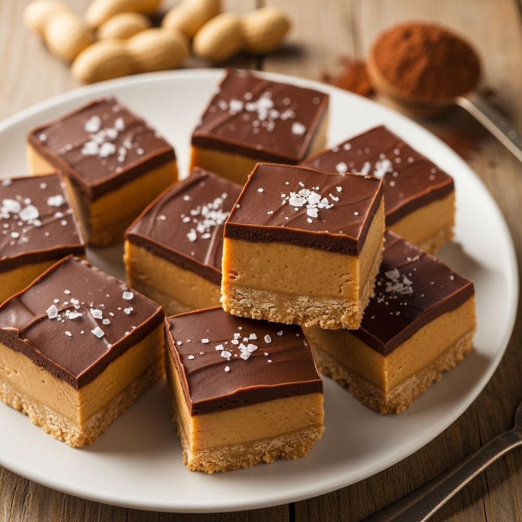 An easy, layered dessert blending creamy peanut butter and glossy chocolate in each bite.