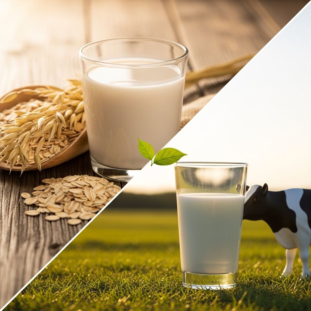 Oat Milk vs. Cow’s Milk: Nutrition, Sustainability, and Taste Compared An in-depth look at nutritional values, environmental impact, taste, and health benefits of oat milk versus cow’s milk.