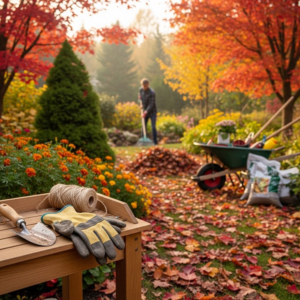 Fall maintenance shields plants from frost and primes beds for lively blooms later.