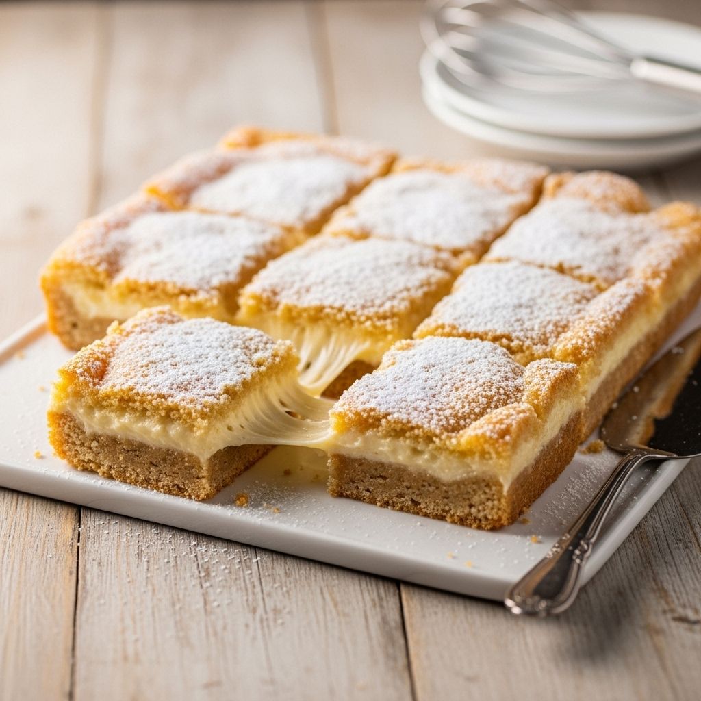 Ooey Gooey Butter Cake: A Classic Southern Dessert Recipe Achieve the perfect balance of creamy custard topping and tender base in every slice.