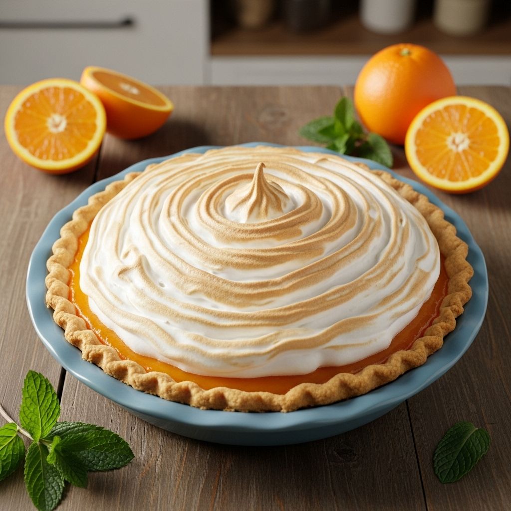 A fluffy cloud atop a tangy-sweet filling delivers a bright, sliceable indulgence.