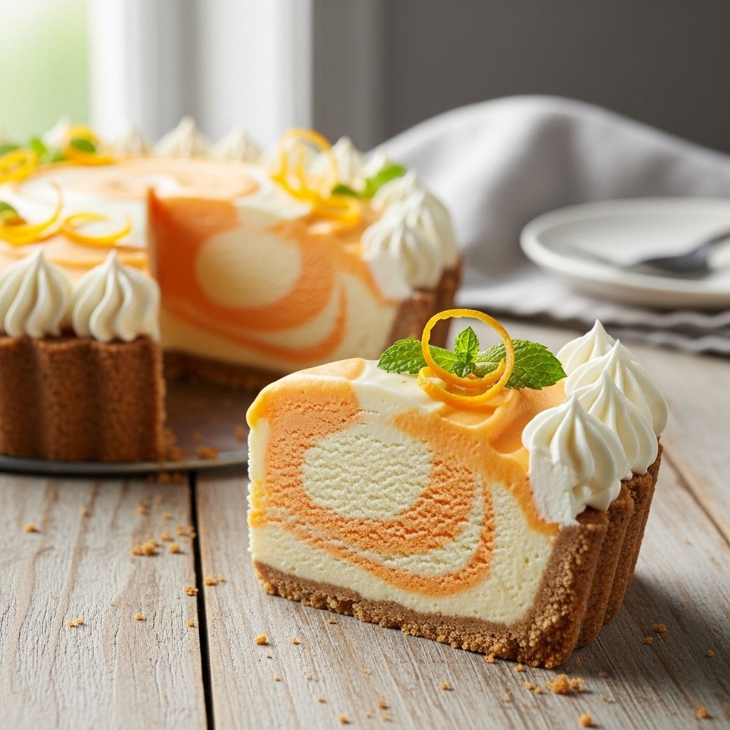 Marbled creamsicle flavors meet buttery crispness in a stunningly simple summer delight.