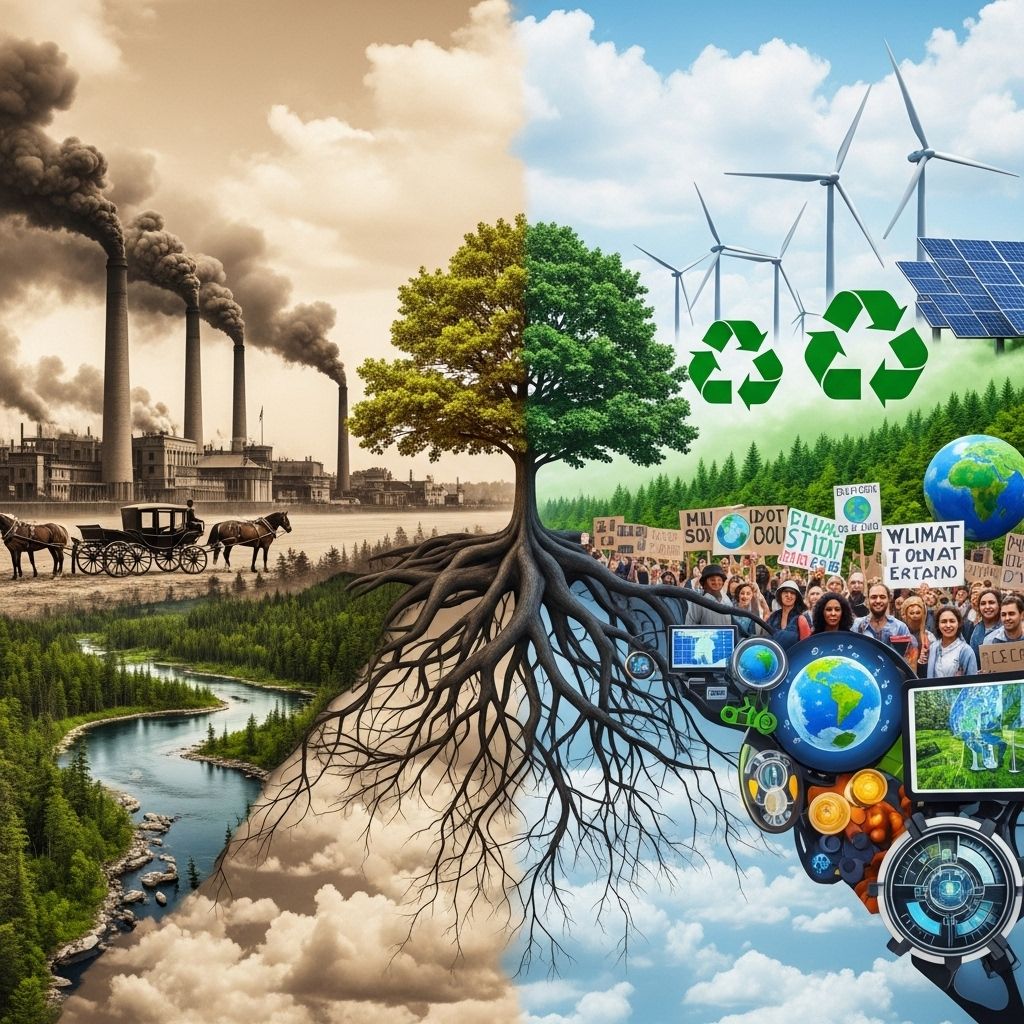 Tracing the journey of environmental action from early conservation efforts to a global movement focused on justice, policy, and planet-wide sustainability.
