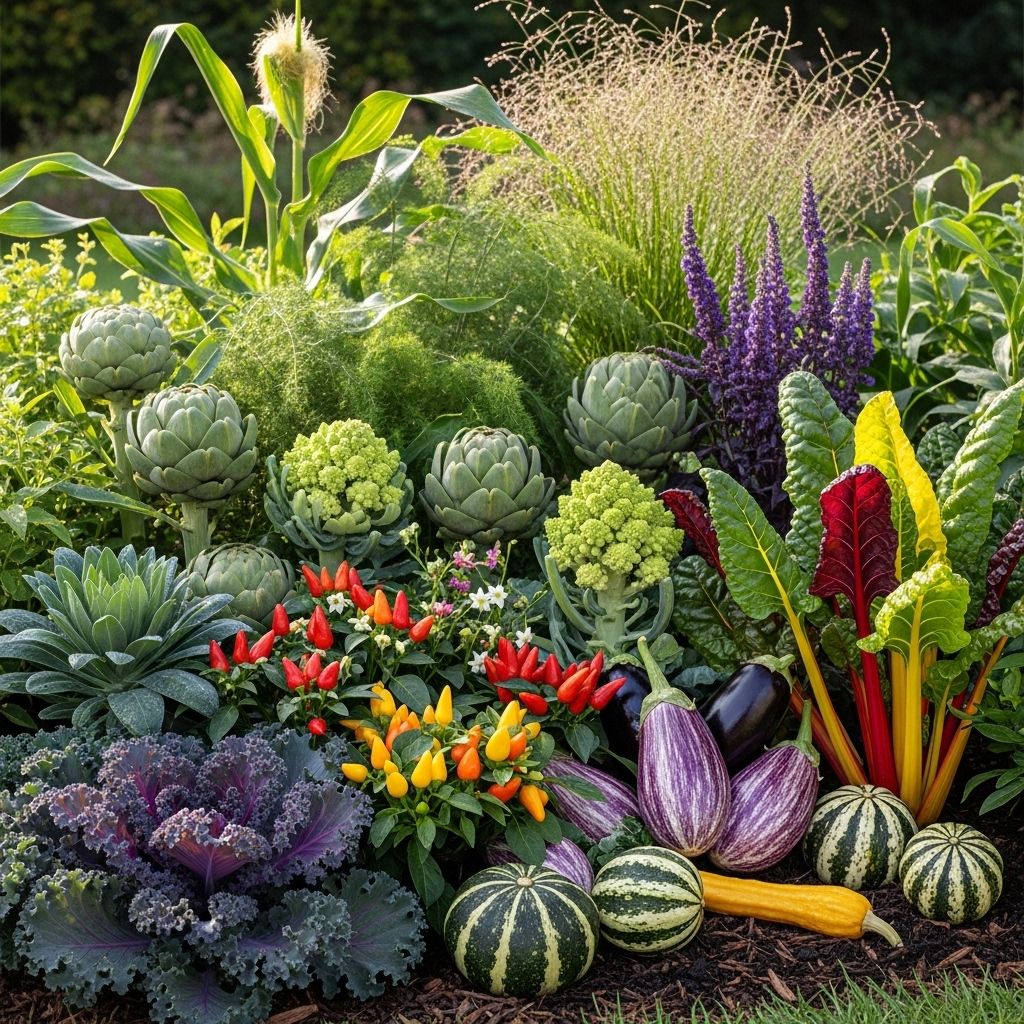 Vibrant greenery that offers both decorative charm and delicious harvests.
