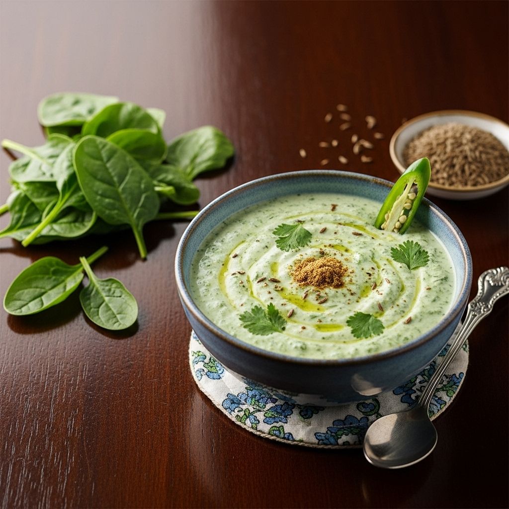 A creamy yogurt dip that cools the palate and complements richly spiced meals.