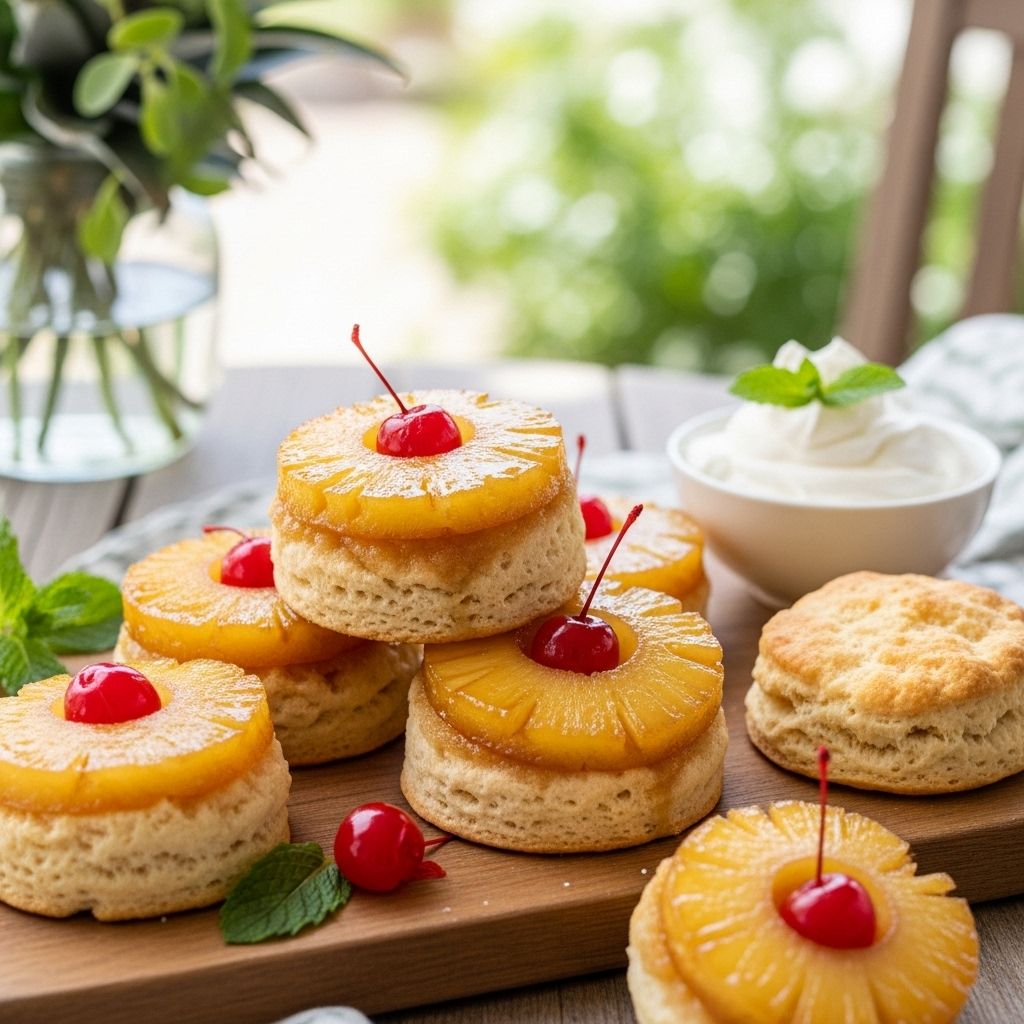 Caramelized fruit and flaky rounds create a vibrant twist on a classic dessert.