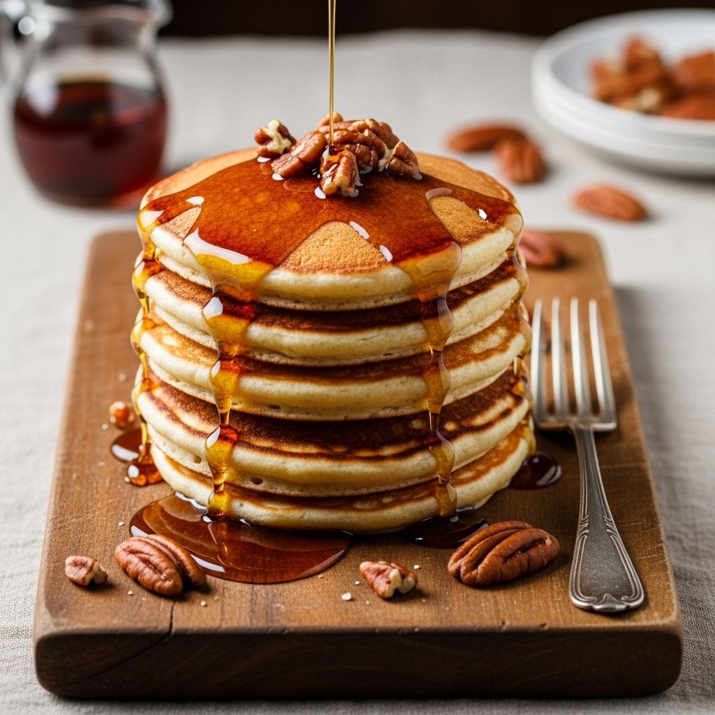 Fluffy layers meet sweet warmth and a satisfying crunch in this indulgent brunch creation.