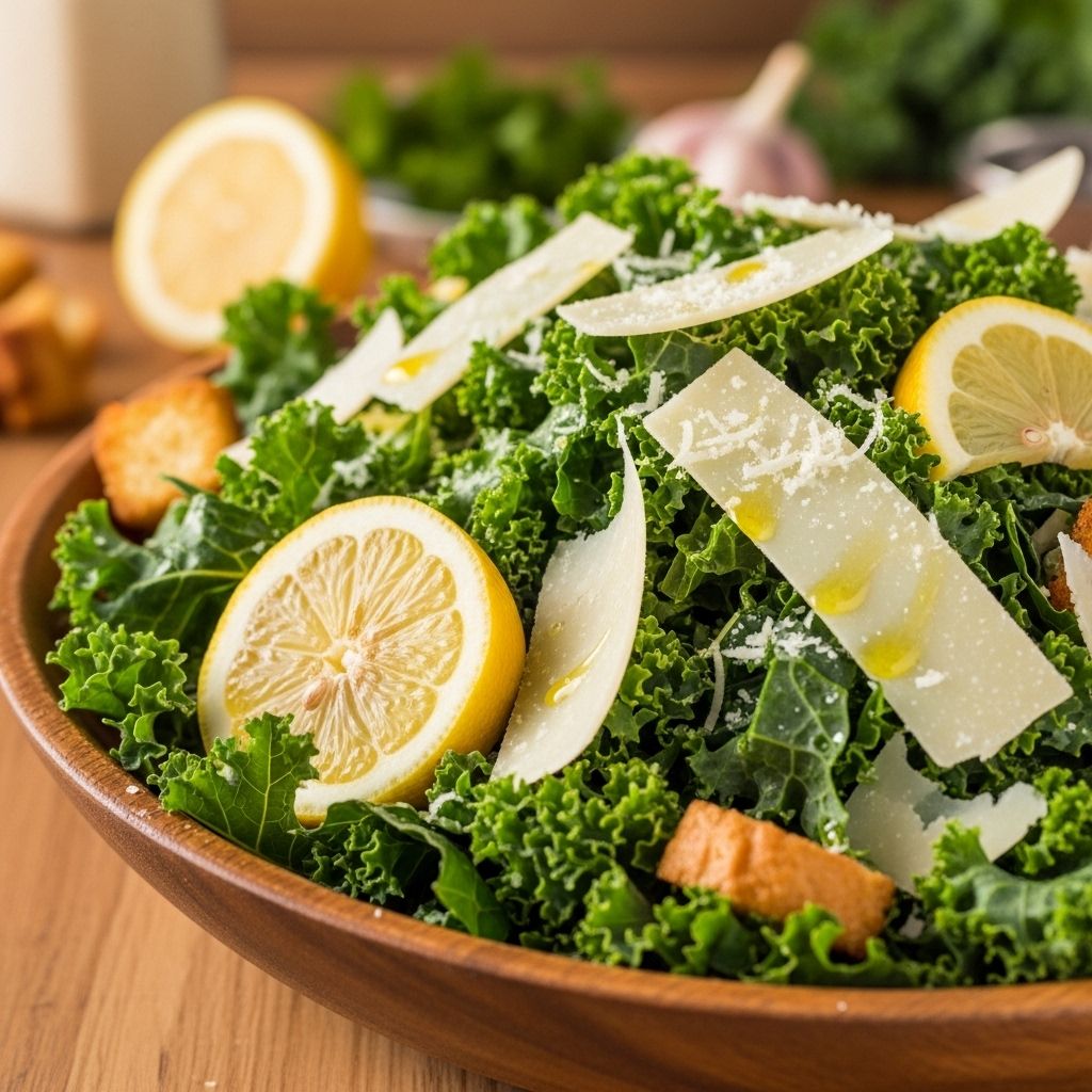 Discover a vibrant, flavorful salad featuring Tuscan kale, crunchy almonds, fennel, and lemony Parmesan dressing—a perfect blend of nutrition and taste.