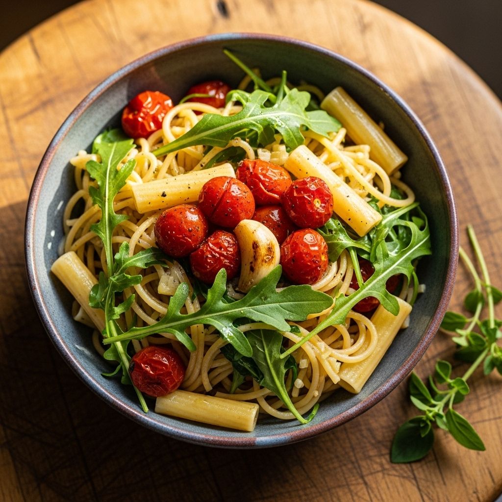Jammy reds and peppery greens unite with a splash of lemon for a flavorful supper.