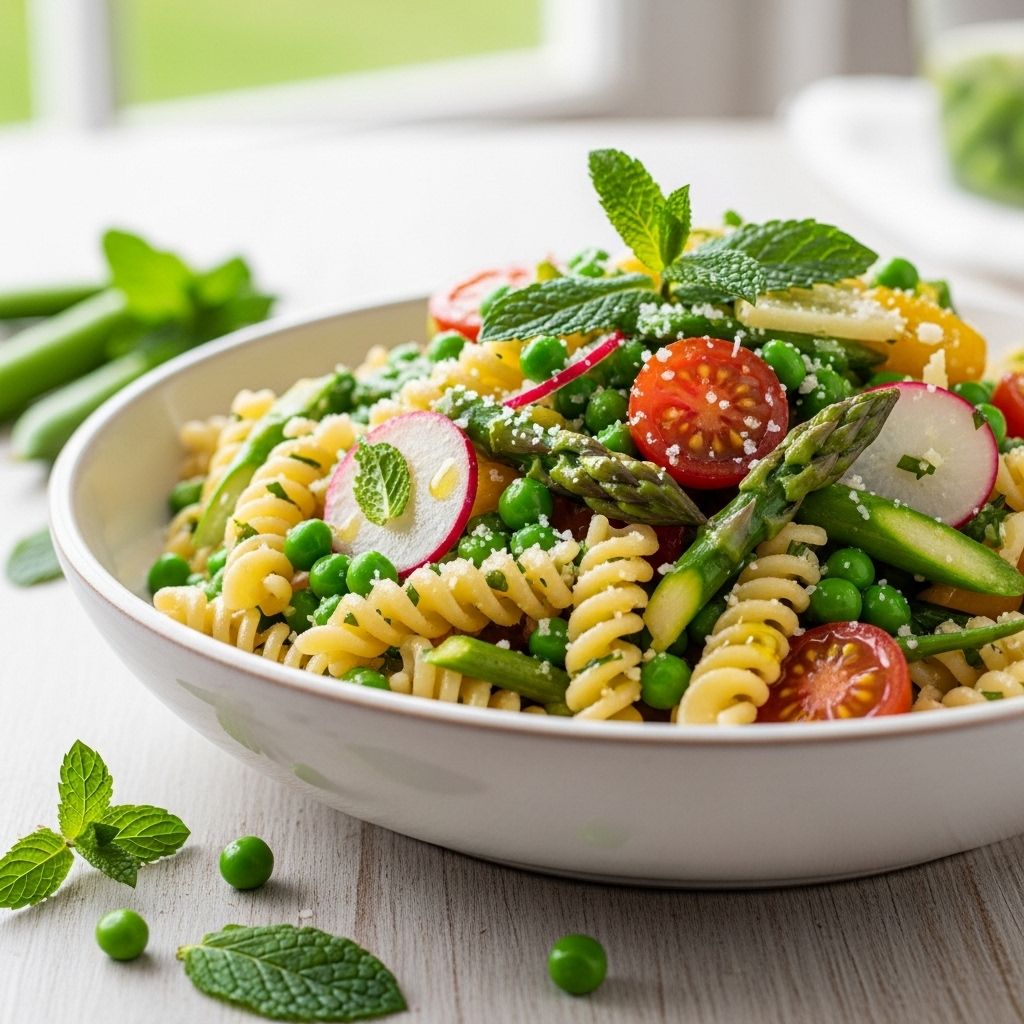 A vibrant garden-fresh mix of vegetables and herbs brings creamy comfort to any meal.