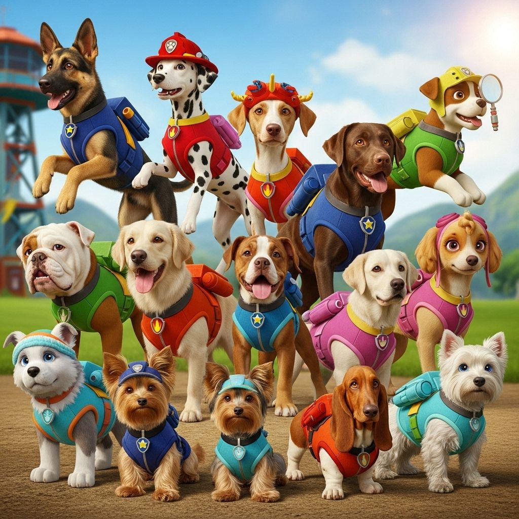 Real-life pup traits weave teamwork and responsibility into each rescue mission.