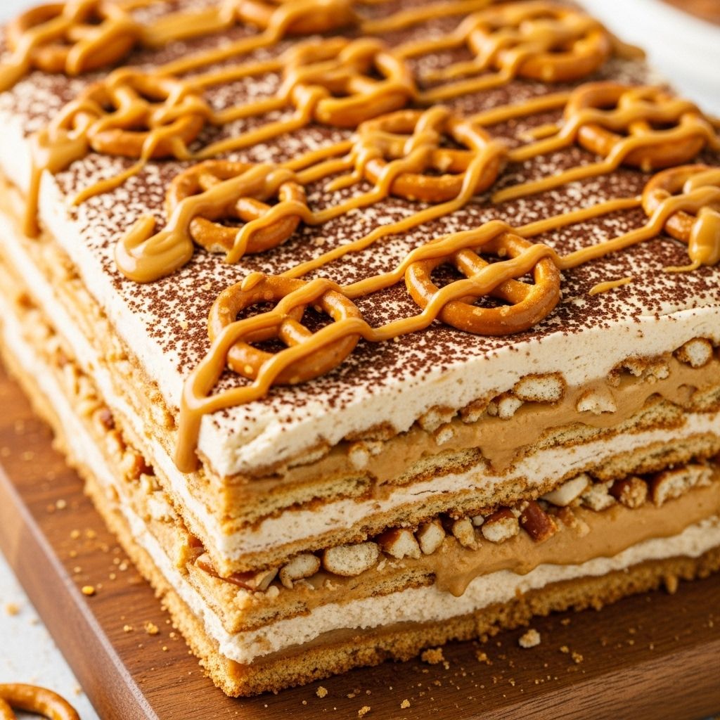 Creamy indulgence meets crunchy saltiness in every effortless, layered slice.