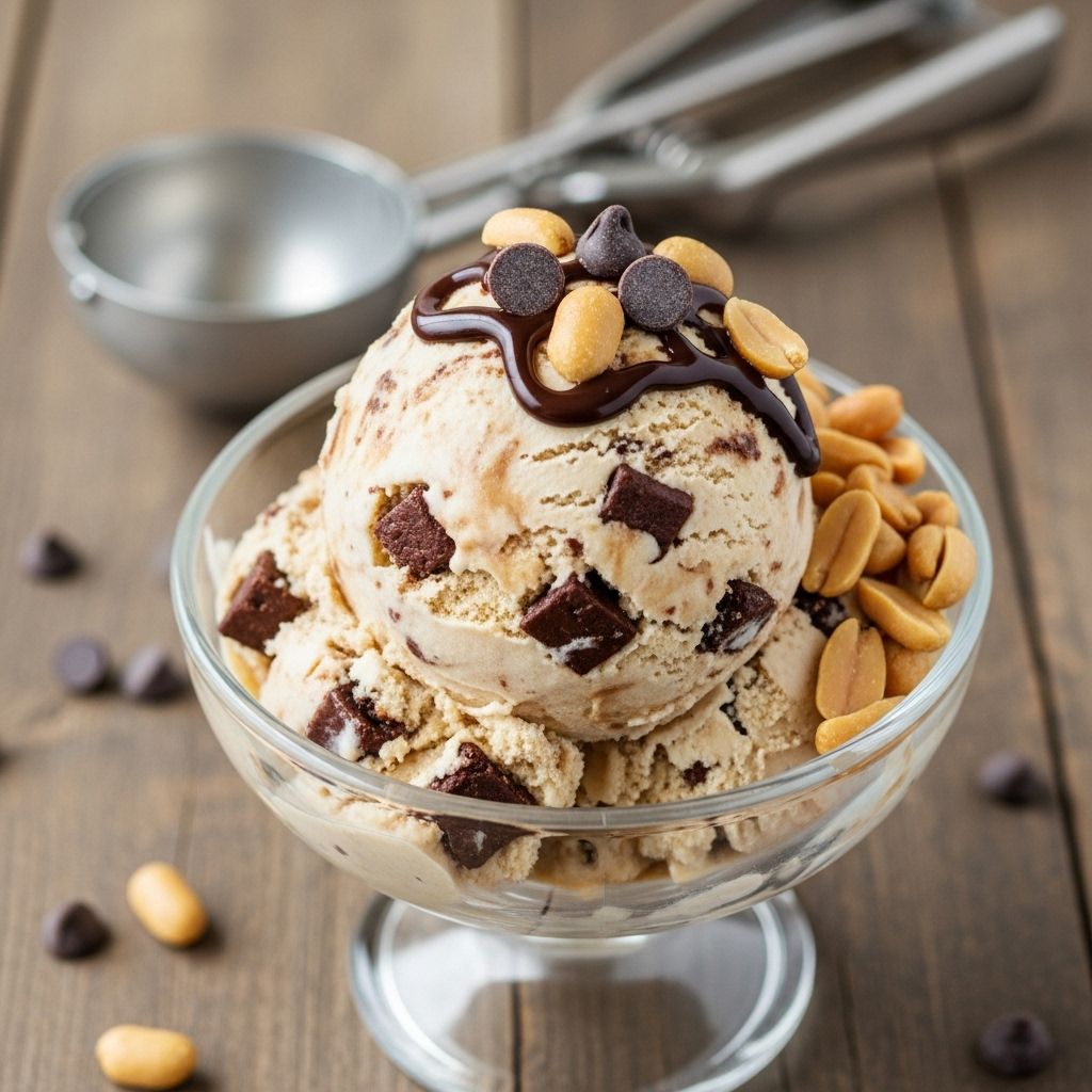 Scoop a velvety treat that marries rich swirls with playful bursts of crunch.