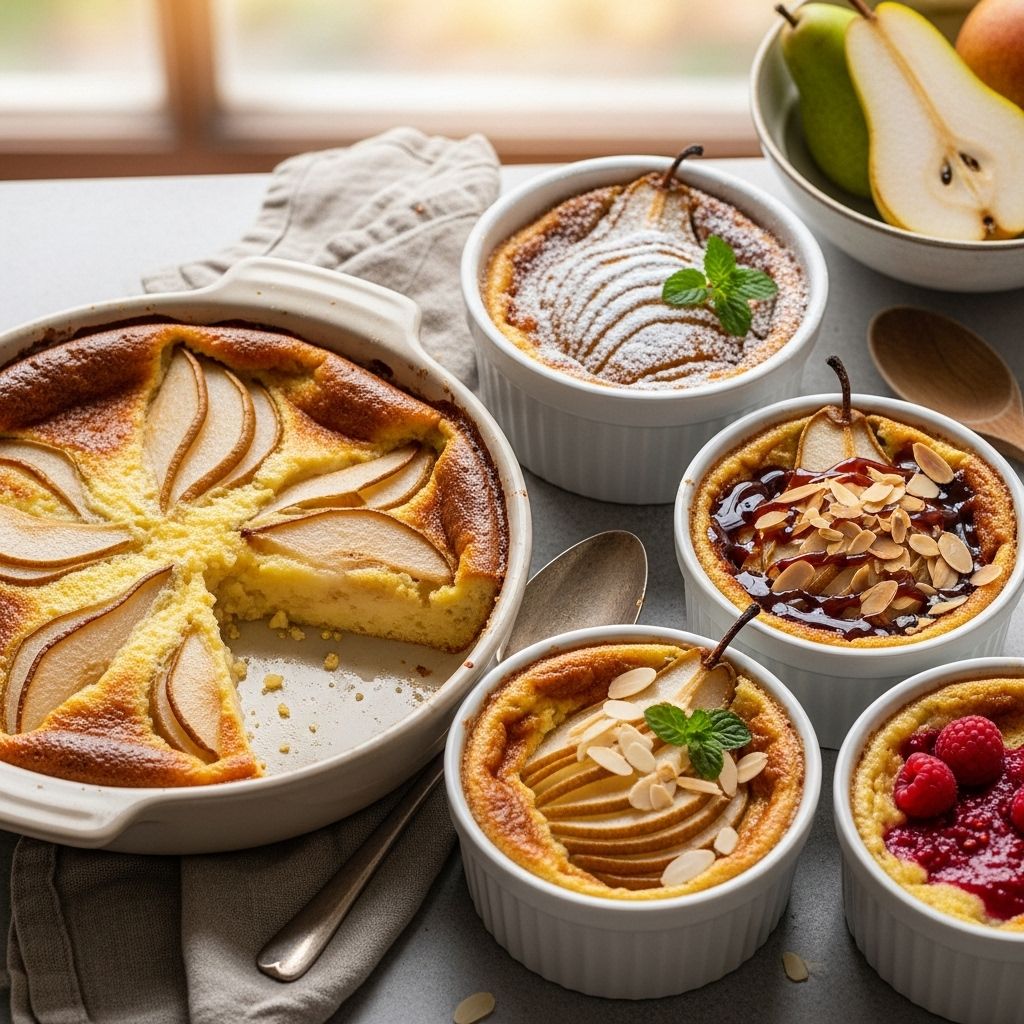 Enjoy custardy richness, silky creaminess, and a cobbler finish in a fruit dessert.