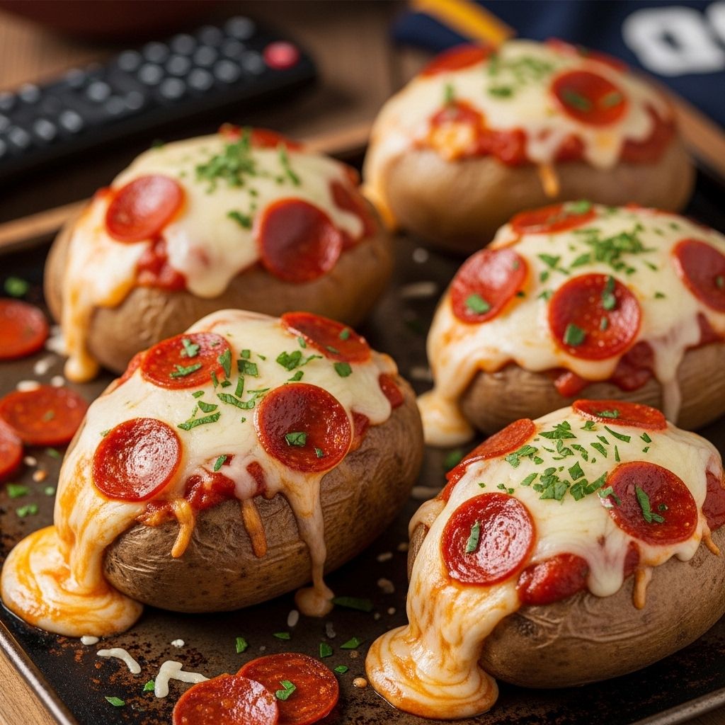A cheesy, customizable mash-up that turns potatoes into pizza-inspired party fare.