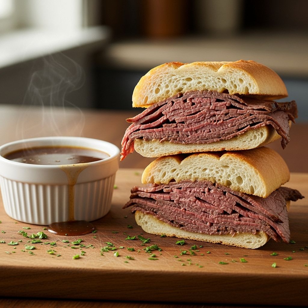 Rustic rolls drenched in savory jus deliver a mouthwatering upgrade on a beloved comfort favorite.
