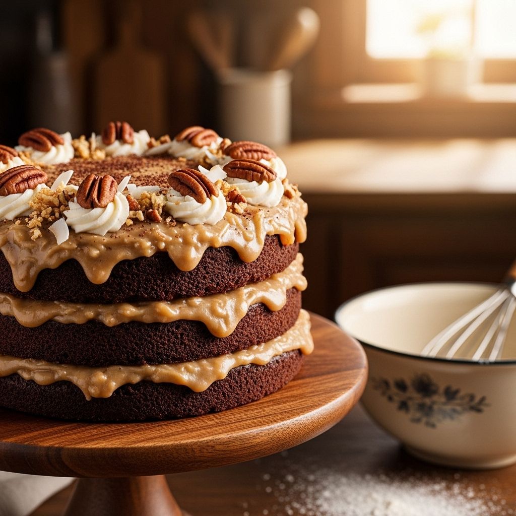 Enjoy velvety layers crowned with a rich coconut-pecan frosting for an indulgent treat.