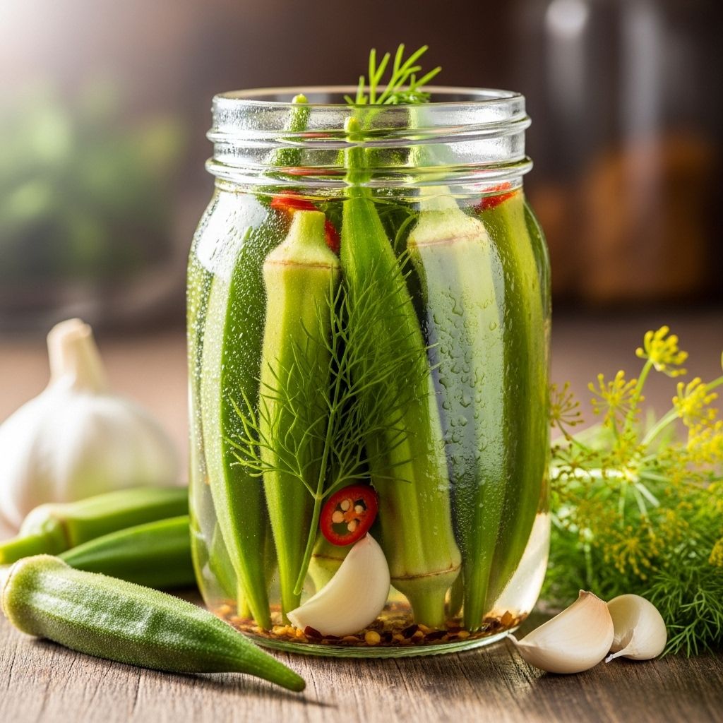 This zesty preserve lets you savor the peak-season okra all year with bold, balanced notes.
