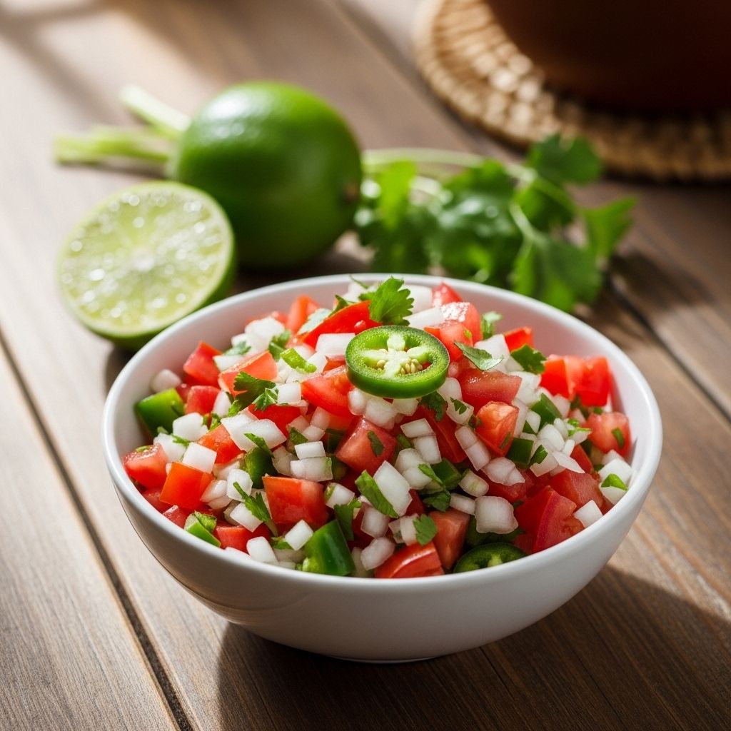 Tomatoes, onions, and jalapeños combine for a refreshing burst that elevates every dish.