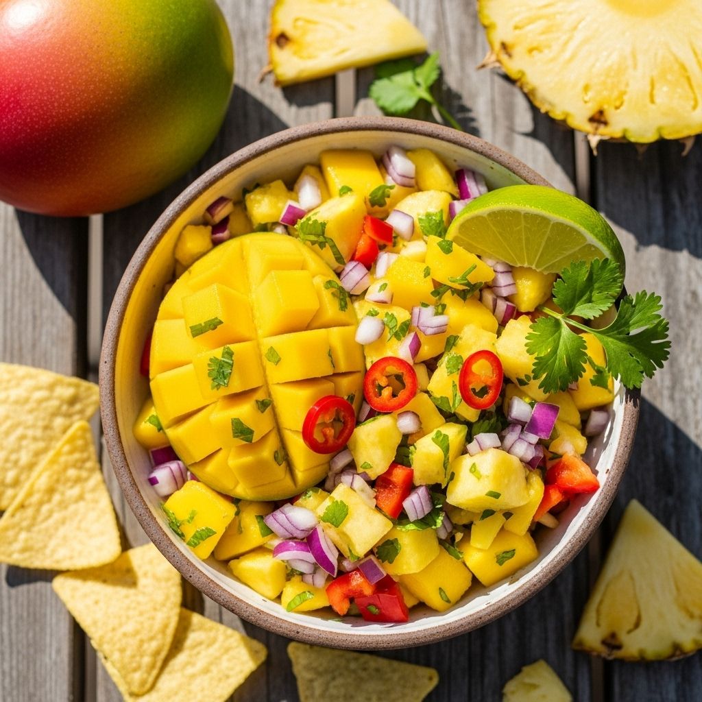A colorful blend of sweet and spice that elevates chips, tacos, and grilled dishes.