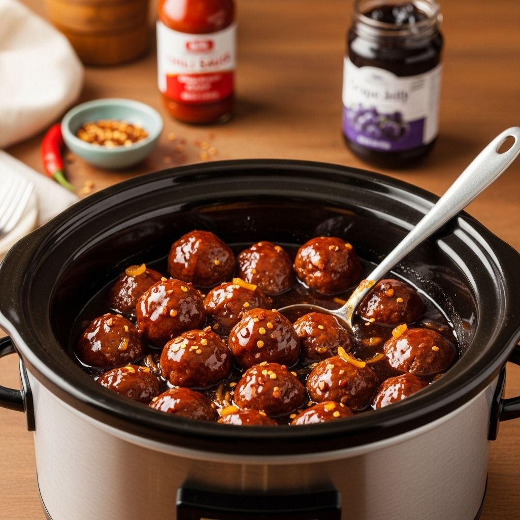 A hassle-free party appetizer that simmers in a sticky, flavor-packed glaze.