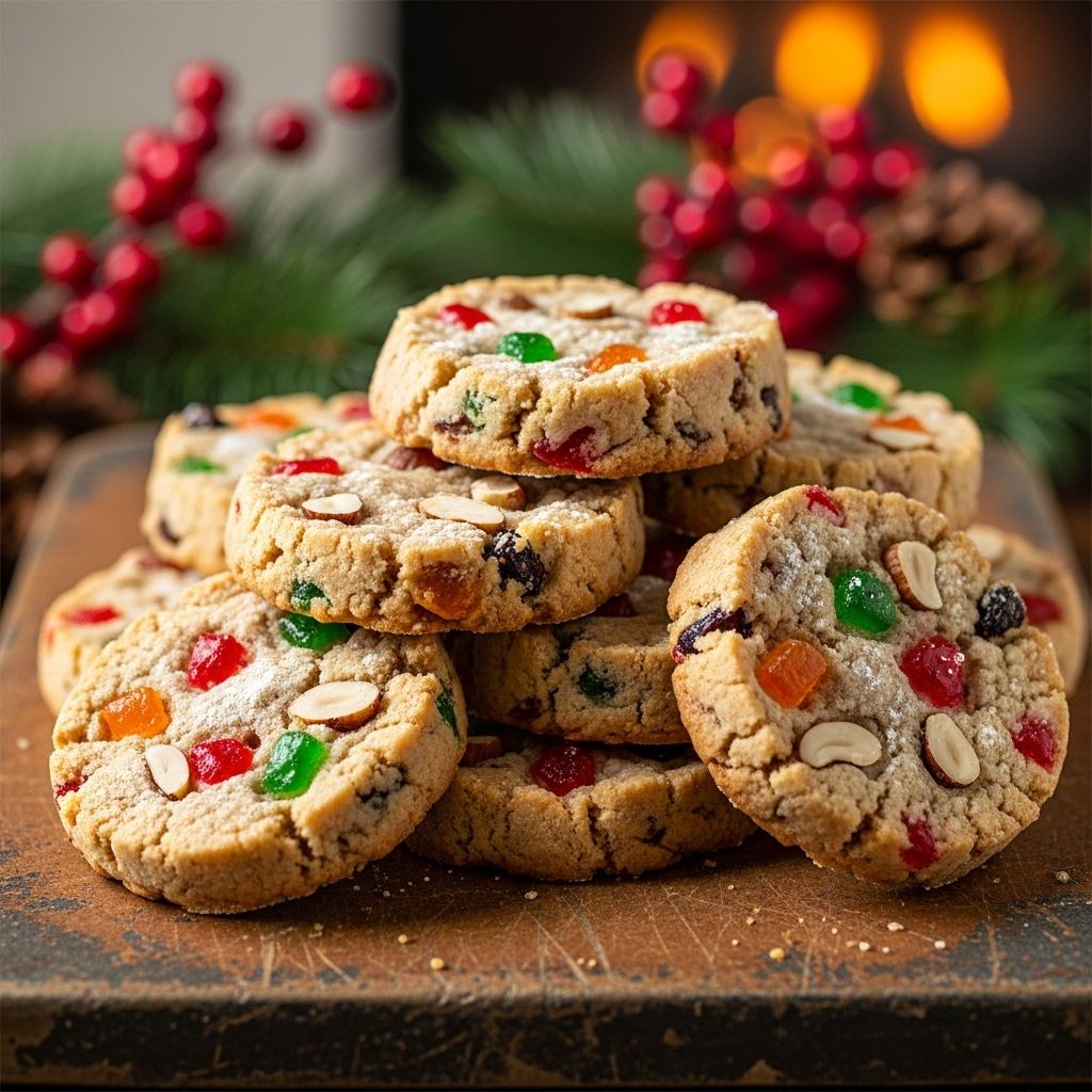 Seasonal spices and candied fruit come together in bite-sized morsels with festive cheer.