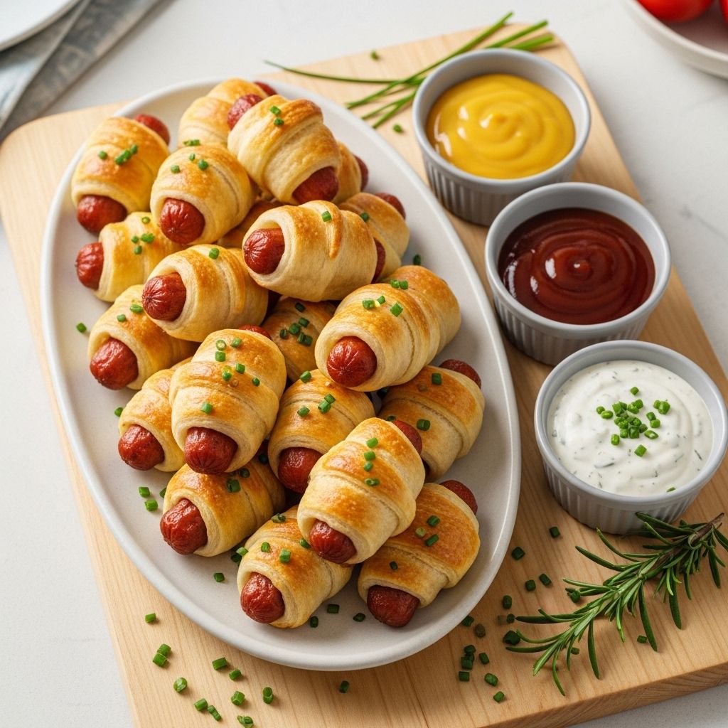Sausage wrapped in golden pastry delivers crowd-pleasing flavor at any gathering.